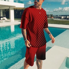 Men’s Outfit 2-Piece Set Short Sleeve T-Shirts and Shorts Sweatsuit Set Summer