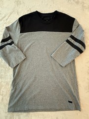 Krew Skateboarding Vintage Skater Mid Sleeve Shirt L Black Grey