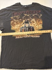 Vintage Easyriders Graphic Tee Mens 2XL Biker Shirt 2003 Rodeo Horses See Pics