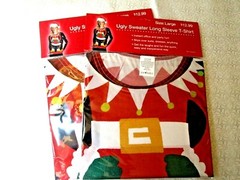 New – Women’s 3D Christmas Ugly Sweater Long Sleeve T-Shirt ( size :L)