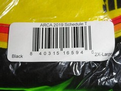 (Lot of 2) Sz. 2XL / 2X-LARGE BLACK Menards ARCA Racing Series 2019 T-Shirt NEW