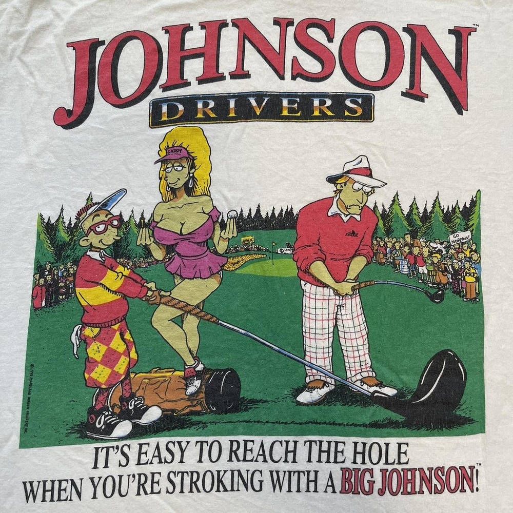 Big Johnson Johnson Drivers 90s Retro style White T shirt Heavy Cotton NH25167
