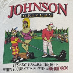 Big Johnson Johnson Drivers 90s Retro style White T shirt Heavy Cotton NH25167
