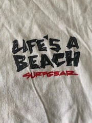 Vintage LIFE’S A BEACH SURFGEAR FEAR ME T-Shirt 80s 90s Bad Boy Club official M