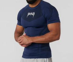 YoungLA 4041 Warrior Compression Shirt Tee Men’s Medium Navy Black New with Tags