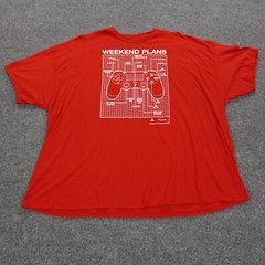 Playstation Shirt Mens 5X Red Weekend Plans PS4 Gamer Graphic Tee Oversize Sony
