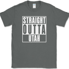 Straight Outta Utah T-Shirt Funny Humor State Pride Home US Novelty Tee