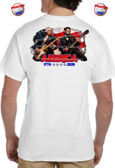 Abraham Lincoln and George Washington Playing Guitar America’s 4th 250th T-Shirt