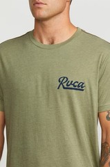RVCA Men’s Script Sealed T-Shirt Short Sleeves Slim Fit In Ranger Green Size S
