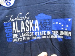 NEW Alaska Tshirt Fairbanks Alaska EST 1959 49th State Medium to XL Blue