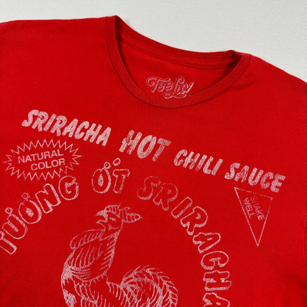 Tee Luv Sriracha Sauce Vintage Retro Red T-Shirt – Size L