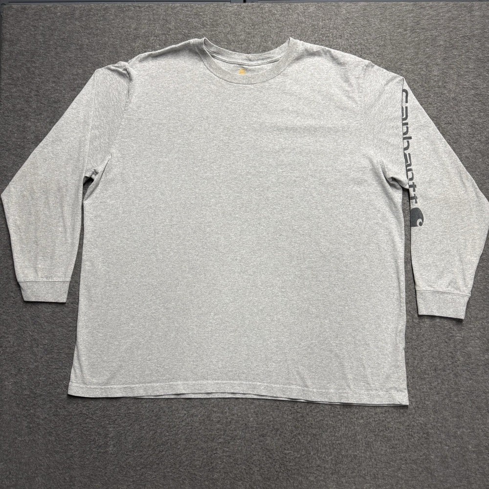 Carhartt T-Shirt Mens 4XL Gray Original Fit Long Sleeve Utility Workwear K231