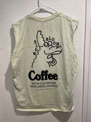 Slow Bloom Coffee Co Worker Owned Muscle Tank Top Unisex Mens XL Custom Cut Off