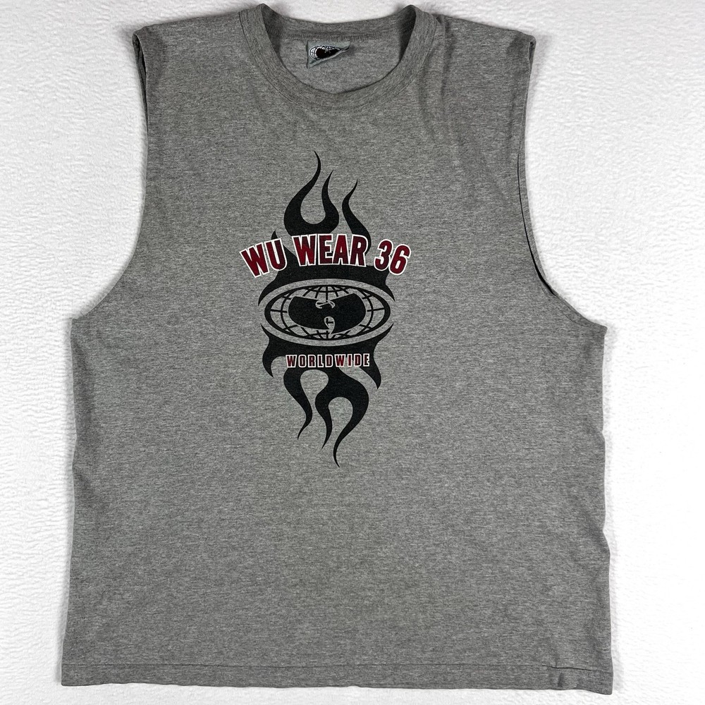 VTG 90s Wu Wear 36 Worldwide Wu Tang Clan Size 2XL HipHop Sleeveless Tank