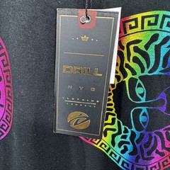 NWT Drill NYC Shirt Men’s Black Medusa Metallic Multicolor Tee Short Sleeve