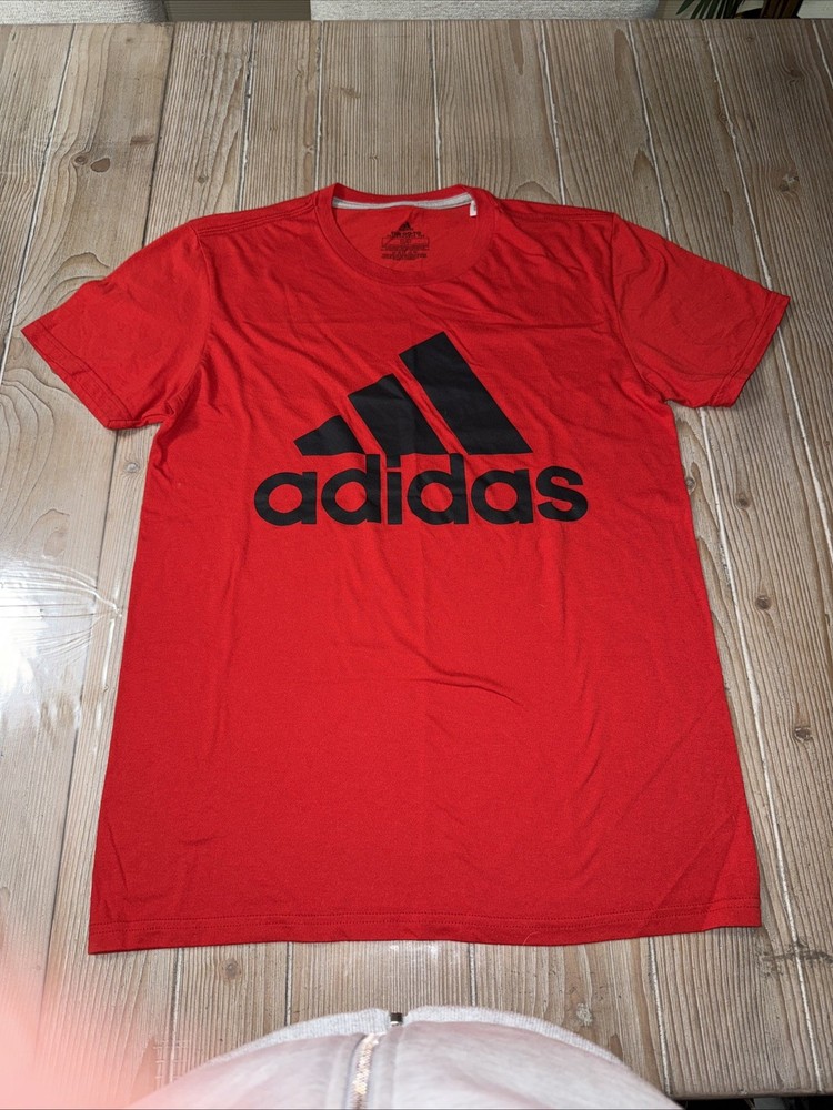 Adidas Performance Tee Red Short Sleeve T-Shirt Cotton/Polyester Size Small
