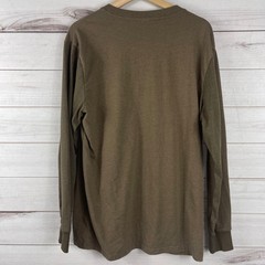 Doterra Henley Shirt Brown Mens Large L Long Sleeve Polyester Viscose Blend