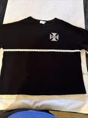 Rhude Cross Men’s Black 2XL Twill Cotton Graphic Logo T-Shirt Size XXL ￼