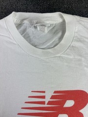 Vintage 90s New Balance Logo T Shirt White Men XL USA Made Fabric Cotton Tee