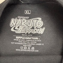 Naruto Shippuden Kakashi Story Graphic T-Shirt Ripple Junction Black Mens XL NEW