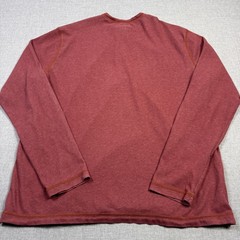Tommy Bahama Shirt Mens XLT Red Long Sleeve Henley Contrasting Trim Button