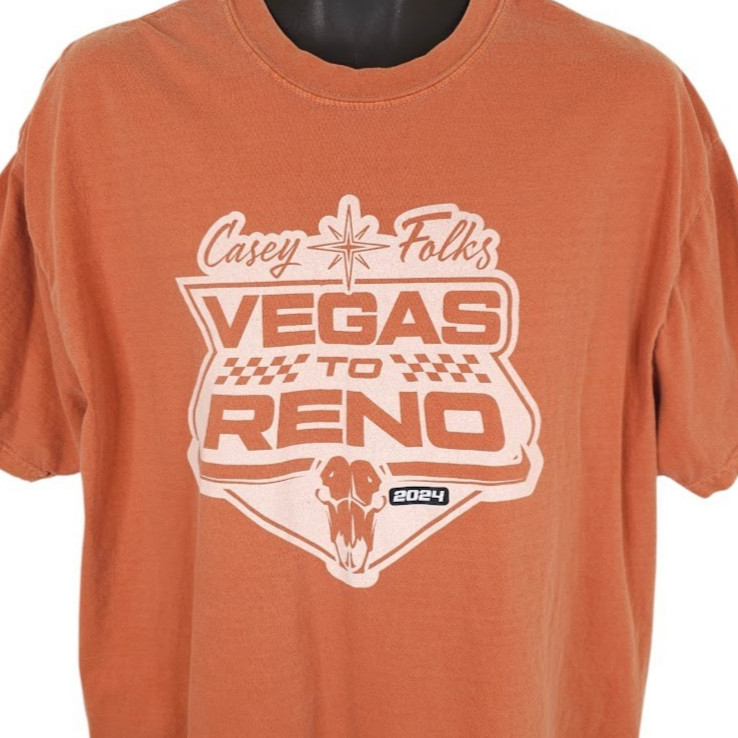 Casey Folks Vegas To Reno T Shirt Mens Size XL Orange 2024 Off Road Racing