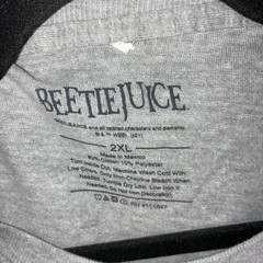 Beetlejuice T-Shirt Size 2XL Shirt Grey Beetlejuice 3x Purple Green Graphic Logo