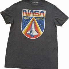 NASA Fifth Sun Retro Men’s Heather Gray Short Sleeve T-Shirt Medium