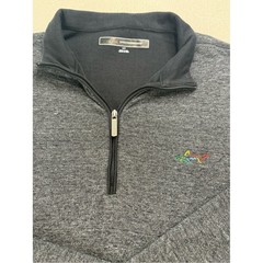 Greg Norman Heathered Charcoal Twill Fleece 1/4 Zip Pullover Shirt Mens Small