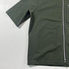 Tenore Zip Up Shirt Jacket Polo Short Sleeve Green Logo Pocket Men’s L