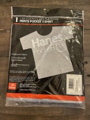 Vintage Hanes pocket t-shirt size XL/XG NIP 1996 NOS Gray