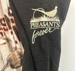 Pheasants Forever shirt. NWT sz. Lg. Poly/ cotton/rayon mix. 3/4 sleeve 0027