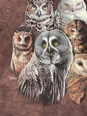 The Mountain T-Shirt Mens XL Owl BIG Print Tie Dye Brown 2000’s Y2K Animal Print