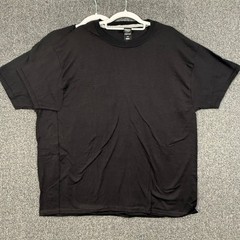 Hanes Mens Large T-Shirt Black 2-Pack X-Temp Cotton Blend Crew Neck O4200 Basics