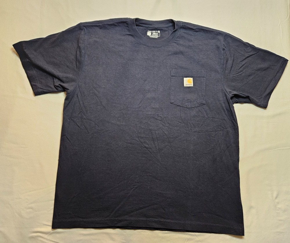 Carhartt K87 Men Size L Black Loose Fit Workwear Pocket T-Shirt