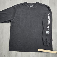 Carhartt Shirt XXL Loose Fit Black K231 Long Sleeve Tee Graphic Print