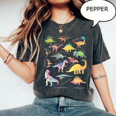 Funny Dinosaur Shirt Retro Jurassic Graphic Women Unisex Prehistoric Dino Tee