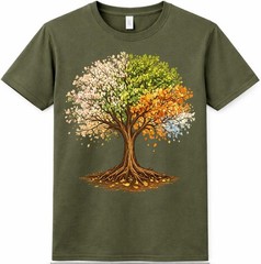 Tree Four Seasons T Shirt Spring Summer Fall Winter Nature Graphic Tee