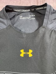 Under Armour Shirt Mens Medium Fitted Project Rock 3/4 Sleeve Workout Gym Train