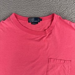 Polo Ralph Lauren T-Shirt Mens L Pink The Big Shirt Pocket Short Sleeve USA Made