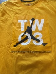 Vintage Jordan & Nike T Shirts Men Medium White Black Yellow Jumpman Dri Fit