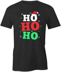 HO HO HO TShirt Tee Short-Sleeved Cotton CLOTHING HOLIDAY S1BCA181