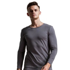 Men’s O-neck Undershirts Long Sleeve T-shirts Casual Solid Top Homewear Thin