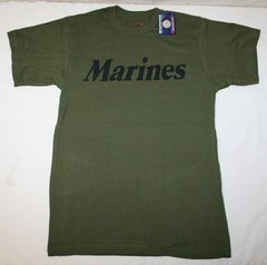 ” Marines ” OD GREEN MENS ROTHCO T-Shirt USMC PT T-SHIRT S-M-L-XL 2X-3X