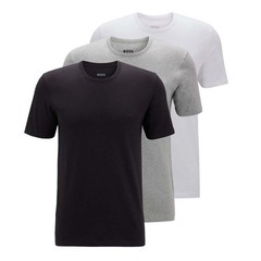 BOSS Mens T Shirts Crew Neck Short Sleeve Classic Pure Cotton 3 Pack Multipack