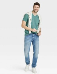 Goodfellow Mens V-Neck T-Shirt S Dusky Green Short Sleeve Marled Cotton NEW