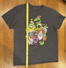 Nickelodeon Cartoon Character Christmas Holiday T-shirt gray Size large