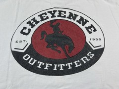 Vintage 90s Cheyenne Outfitters First USA Cowboy Horse Western White T Shirt XL