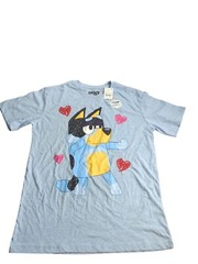 Bluey Bingo Blue Heather Short Sleeve Graphic T-Shirt Unisex Med.NWT