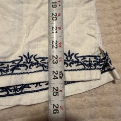 Abercrombie & Fitch Capri Italy Embroidered Linen Blend Shirt Small White Blue